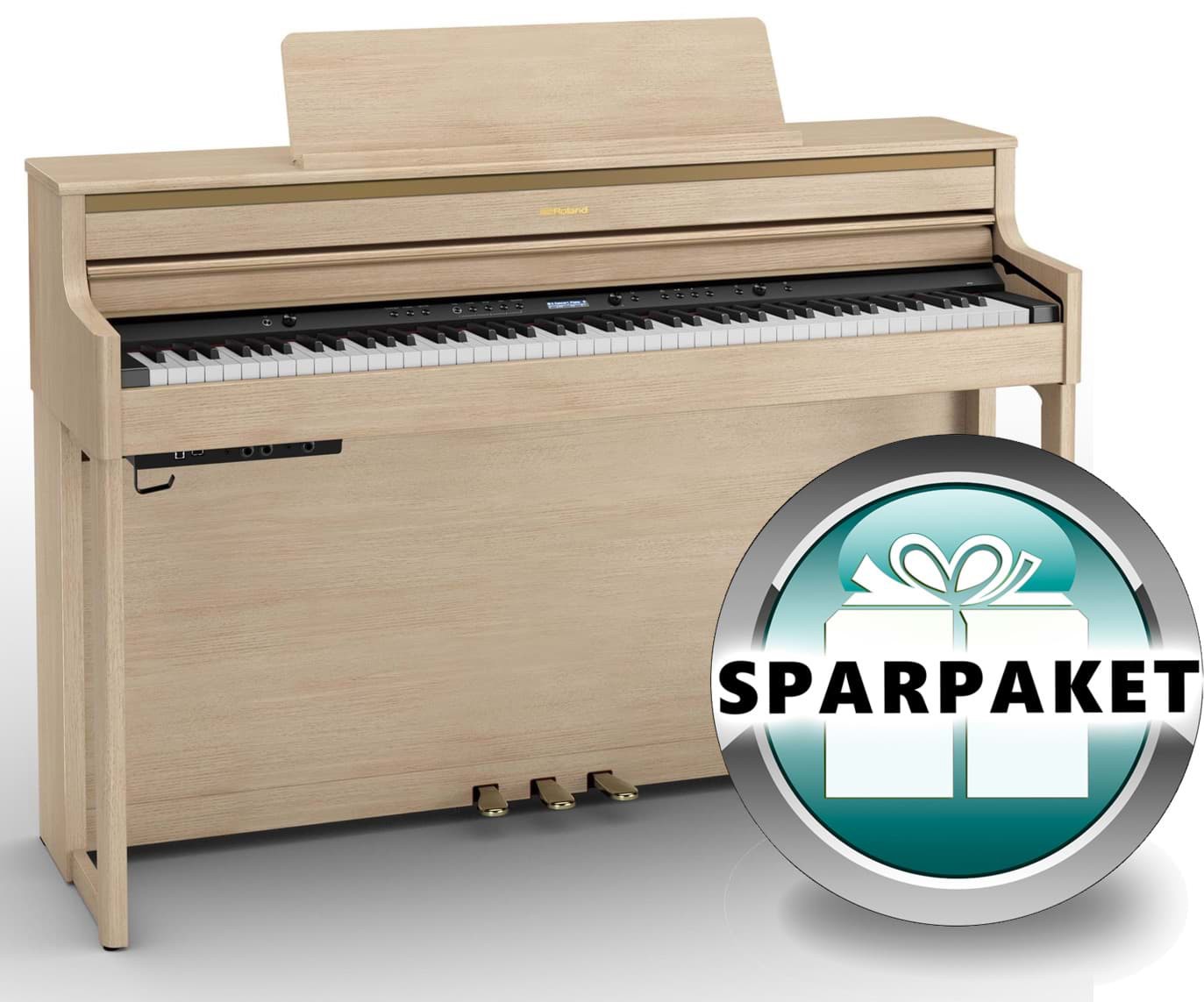 Roland HP-704 LA Digitalpiano Eiche Hell - Sparpaket